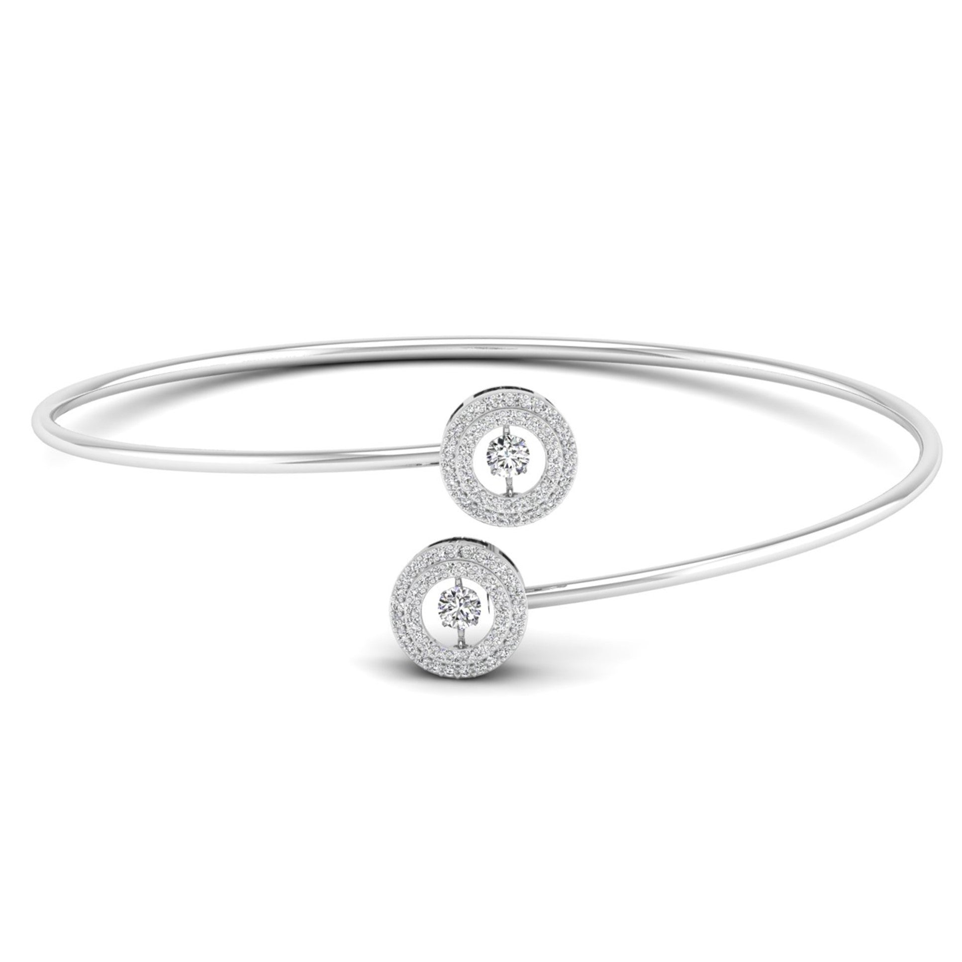 Twin Double Halo Flex Dancing Diamond Bangle