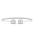 Square Cut Open Cuff Flex Dancing Diamond Bangle