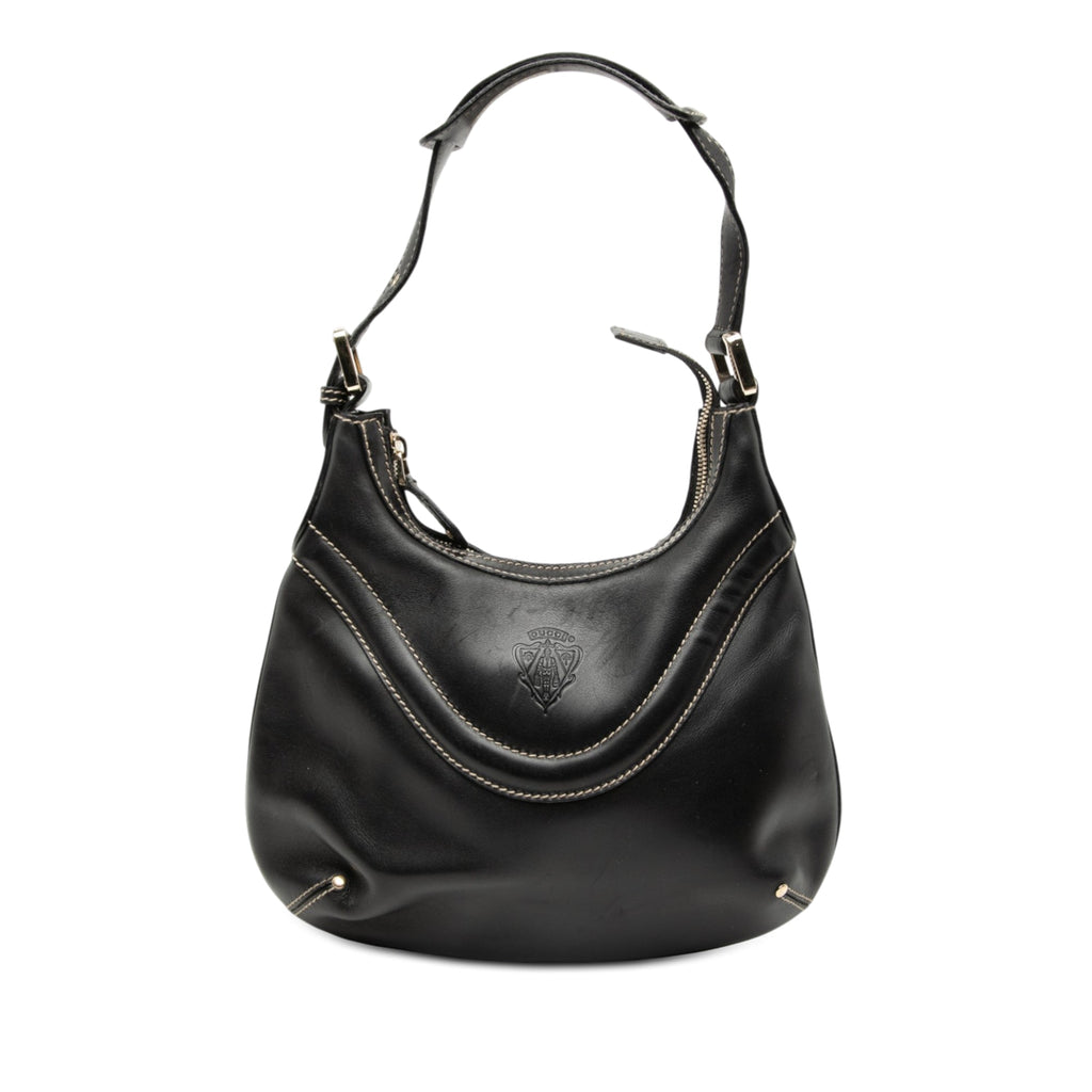 Leather Hysteria Crest Shoulder Bag