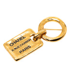 CC Gold Plated Rue Cambon Tag Brooch