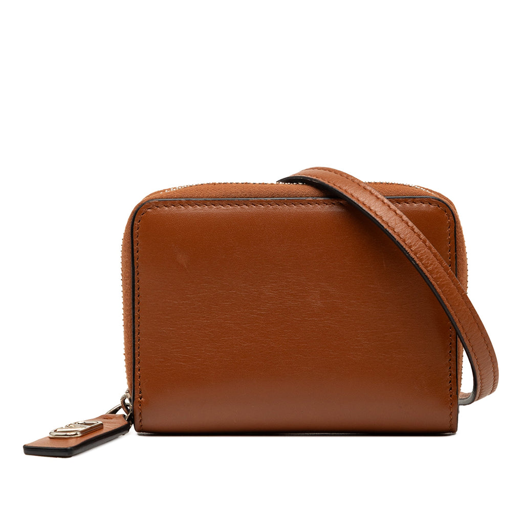 Leather VLogo Wallet On Strap