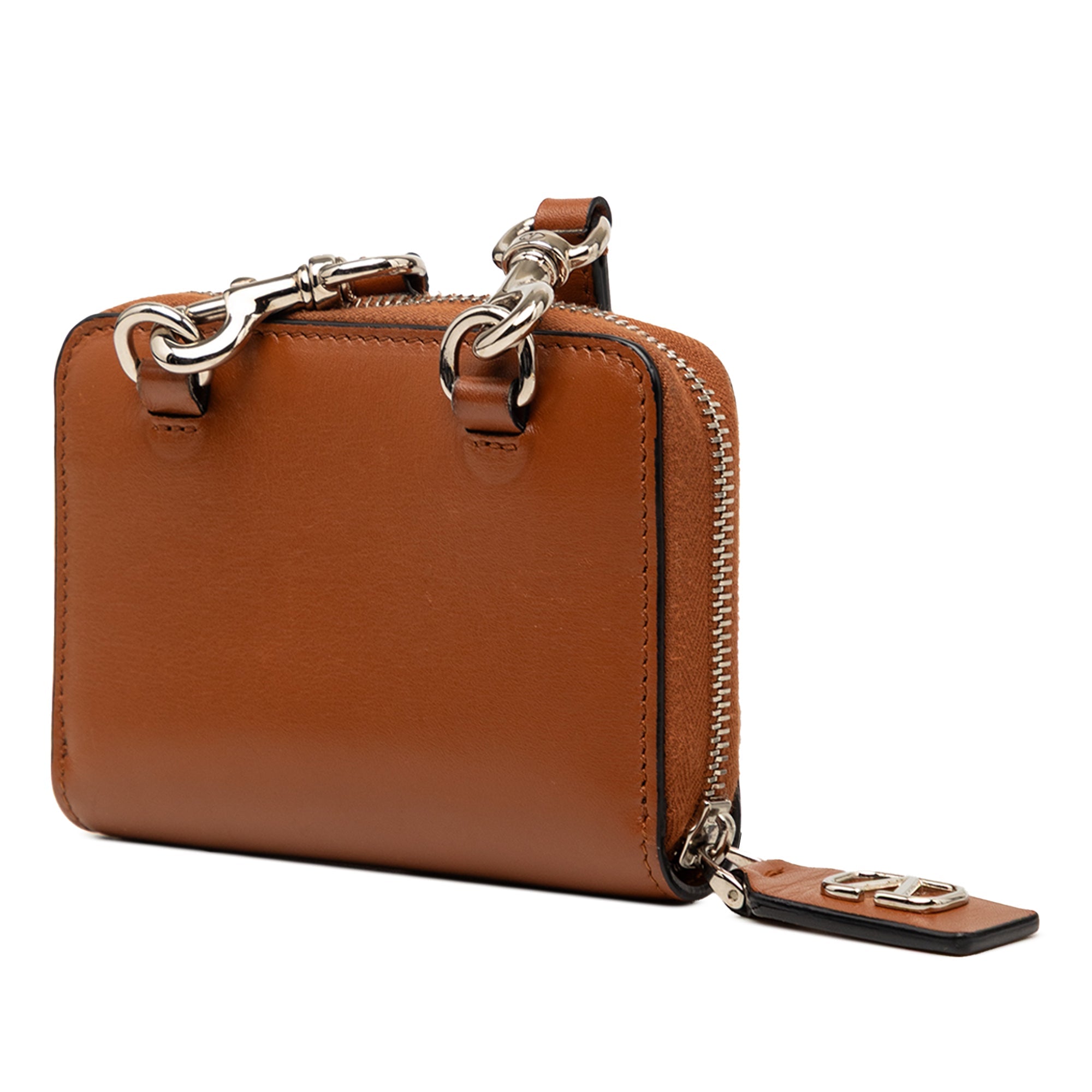 Leather VLogo Wallet On Strap