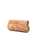 Pleated Satin Flap Clutch