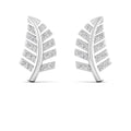 Leaf Petite Diamond Stud Earrings