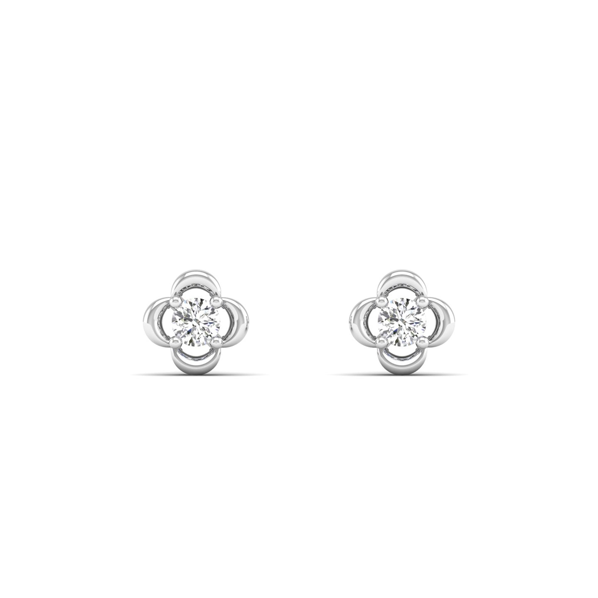 Petite Clover Diamond Stud Earrings