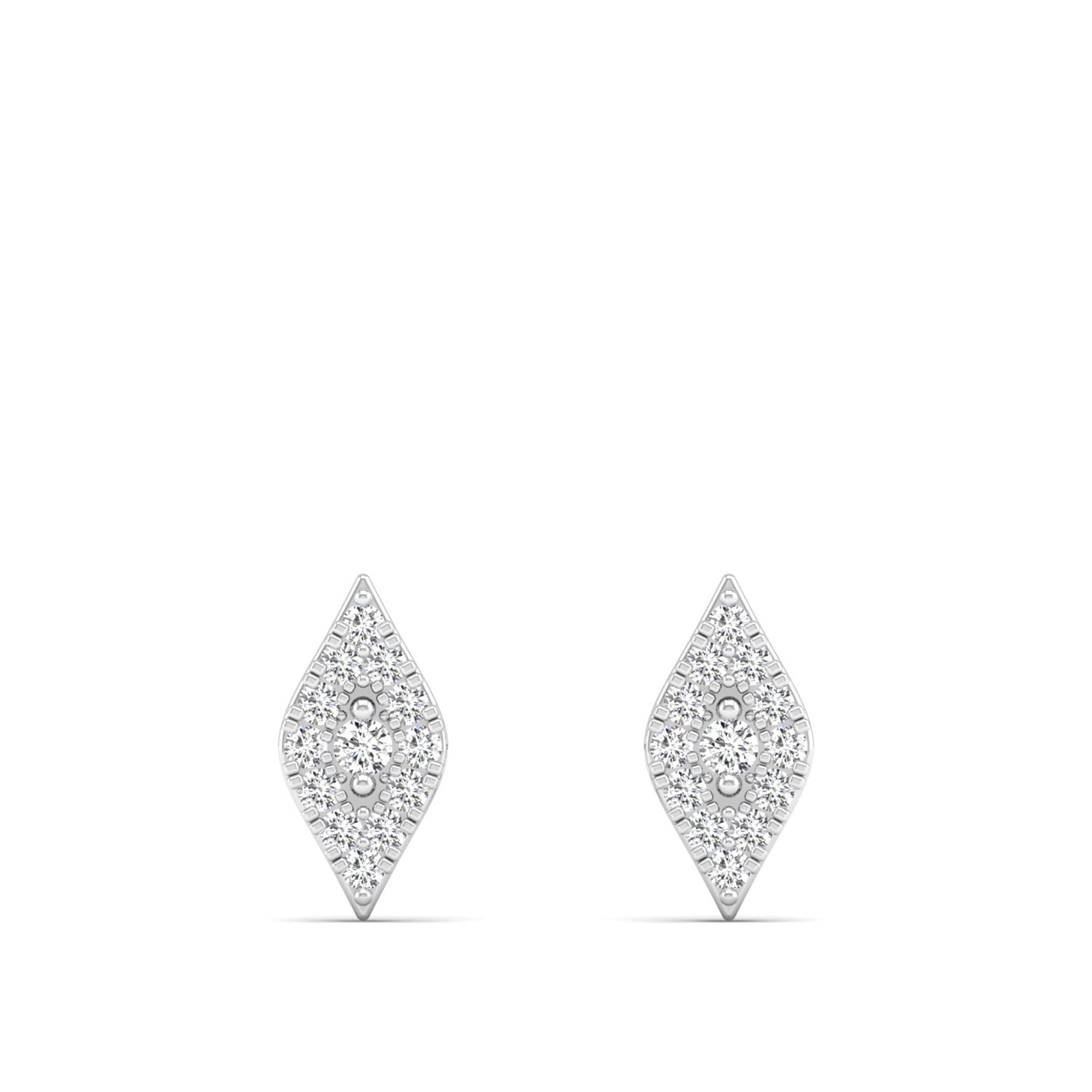 Kite-Shaped Diamond Stud Earrings