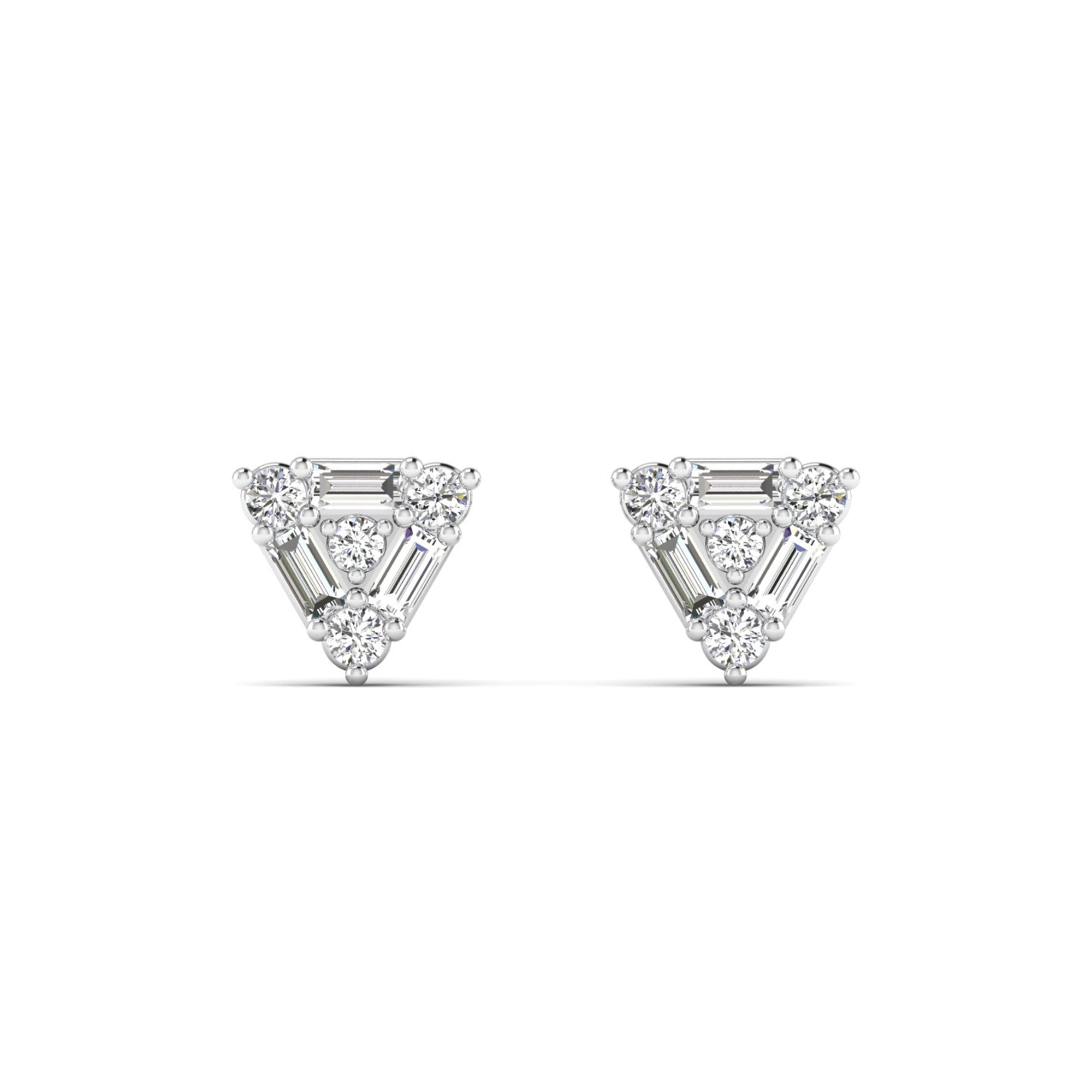 Triangle-Shaped Diamond Stud Earrings