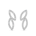 Double Leaf Diamond Stud Earrings