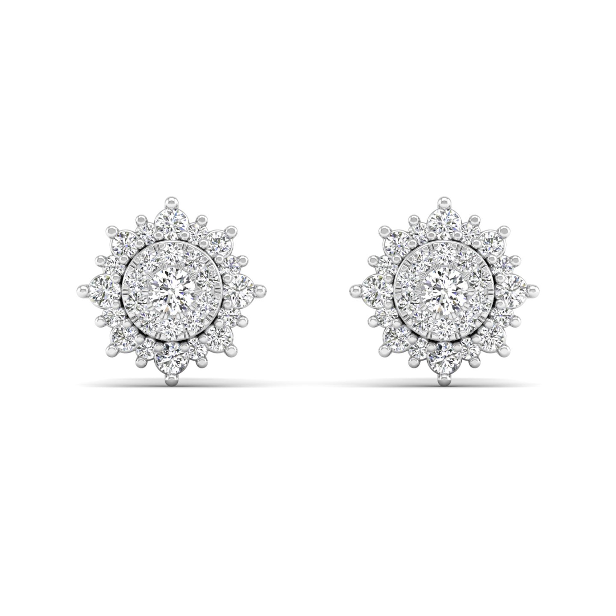 Sunburst Diamond Stud Earrings