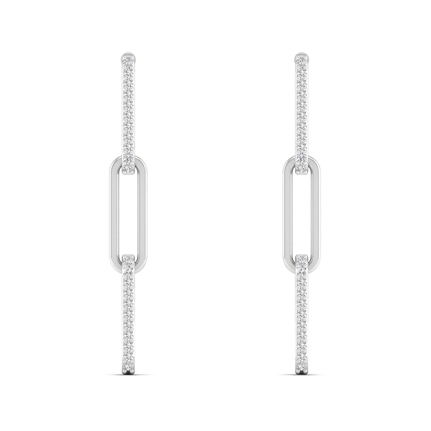 Paperclip Drop Diamond Earrings