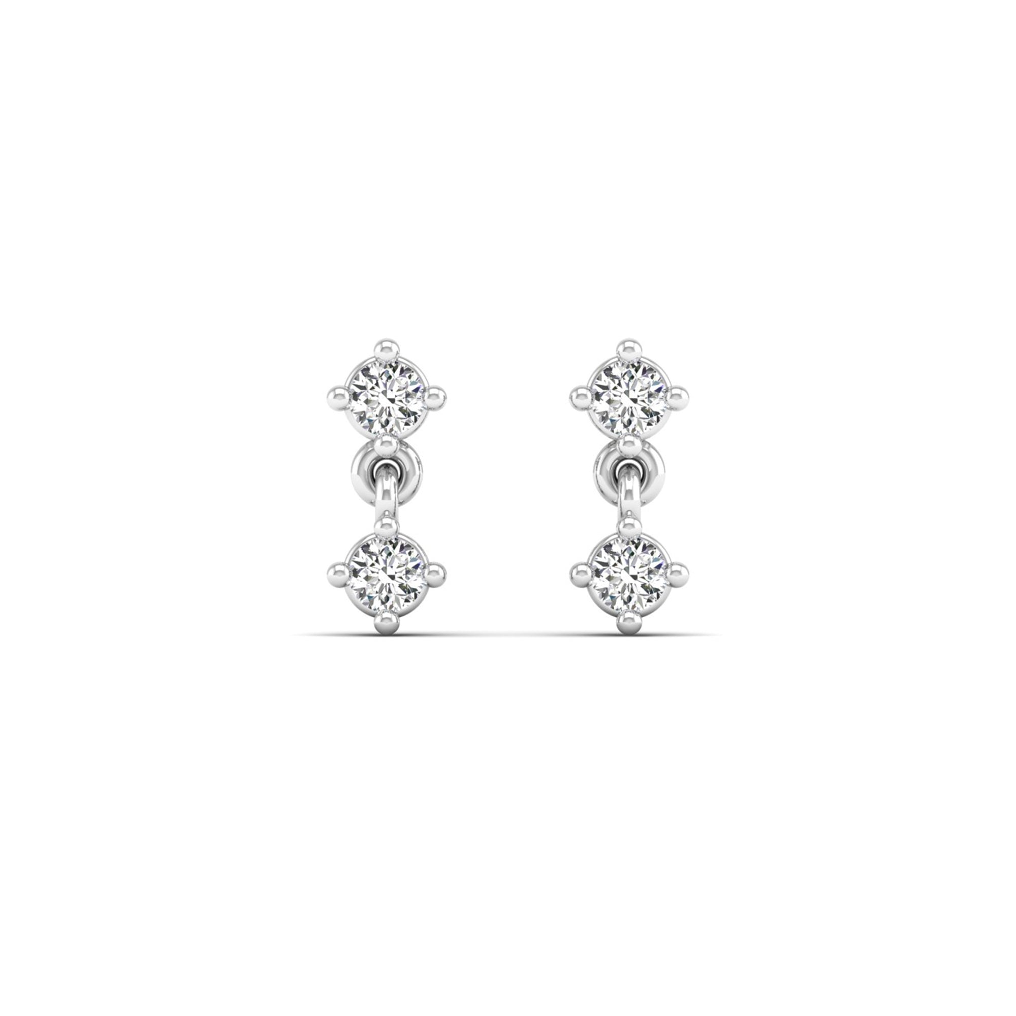 Diamond Dangle Stud Earrings