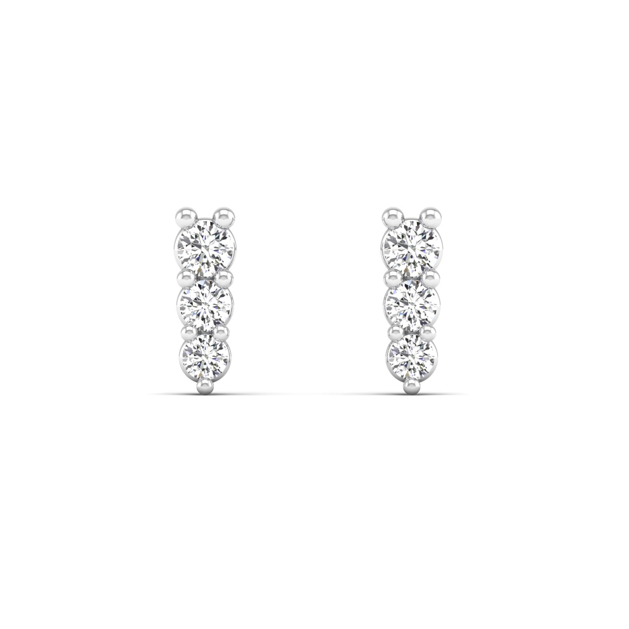 Trio Diamond Stud Earrings
