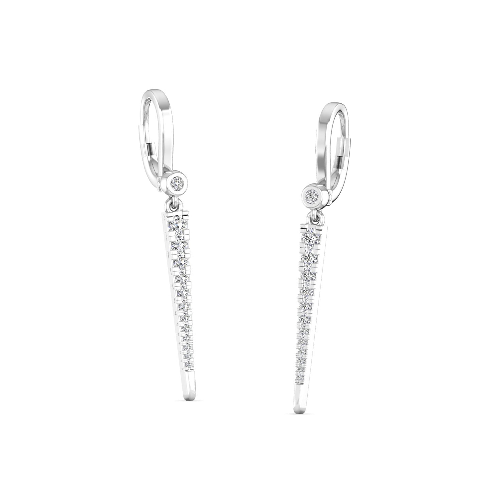 Inverse Riviera Drop Diamond Earrings