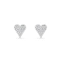 Small Pavé Heart Diamond Stud Earrings