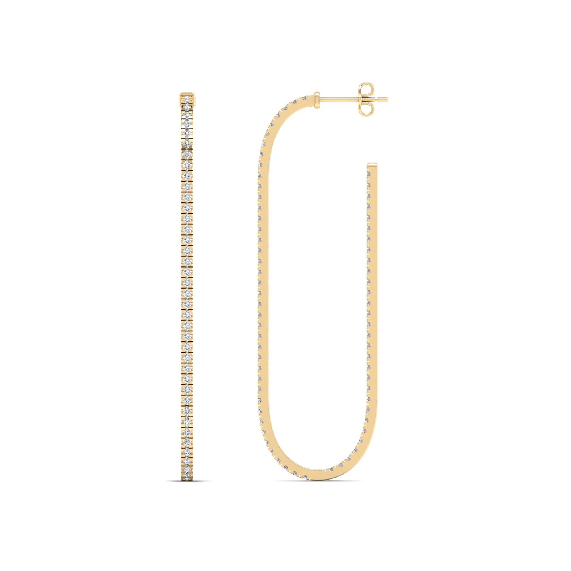 Large Paperclip Open Hoop Earrings