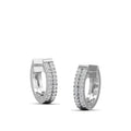 Double Row Diamond Huggie Earrings