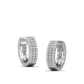 Triple Row Diamond Huggie Earrings