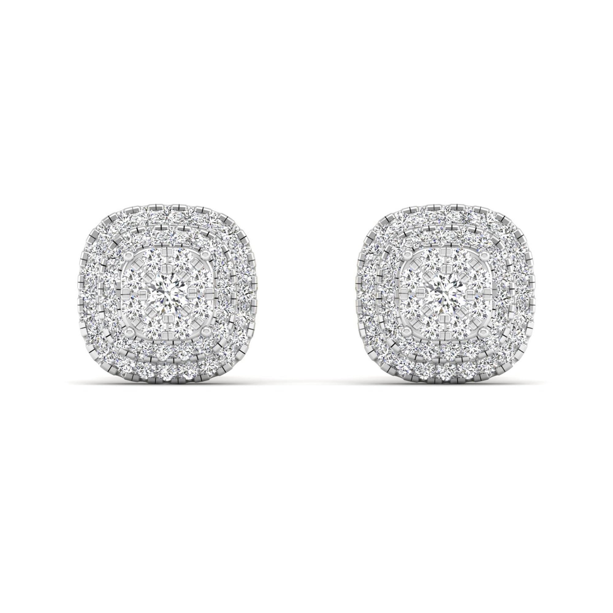 Halo Cluster Diamond Stud Earrings