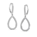 Halo Pear Shaped Teardrop Diamond Dangle Earrings