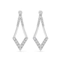 Kite-Shaped Bezel Diamond Earrings