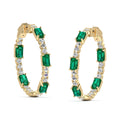 Olivia Emerald and Diamond Inside-Out Hoops