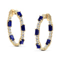 Olivia Sapphire and Diamond Inside-Out Hoops