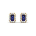 Halo Tanzanite and Diamond Classic Stud Earrings