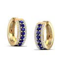 Triple Row Sapphire and Diamond Hoops