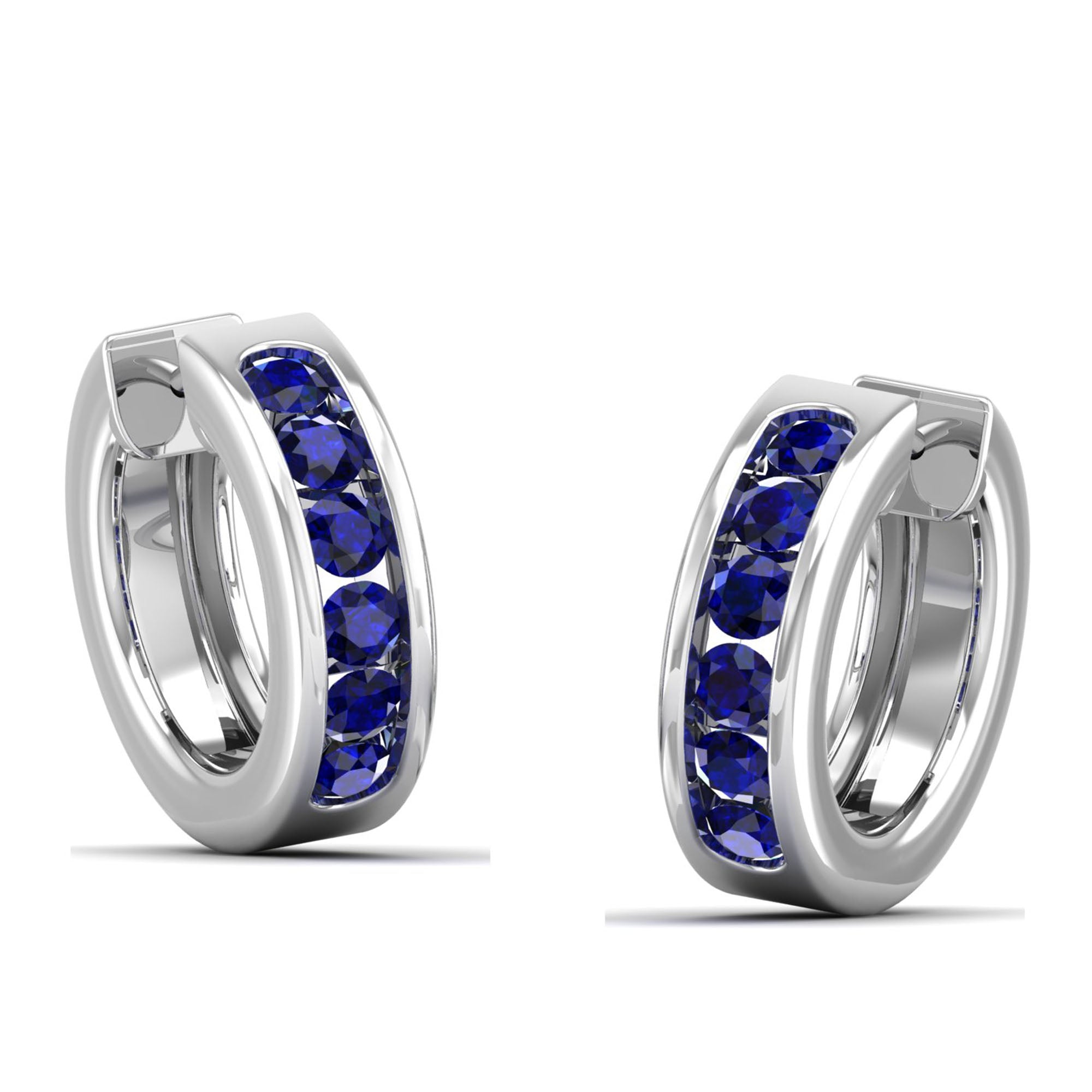 Channel Sapphire Huggies