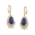 Pear Tanzanite and Infinity Diamond Dangle Earrings