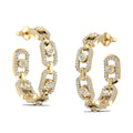 Paperclip Bezel Diamond Hoops