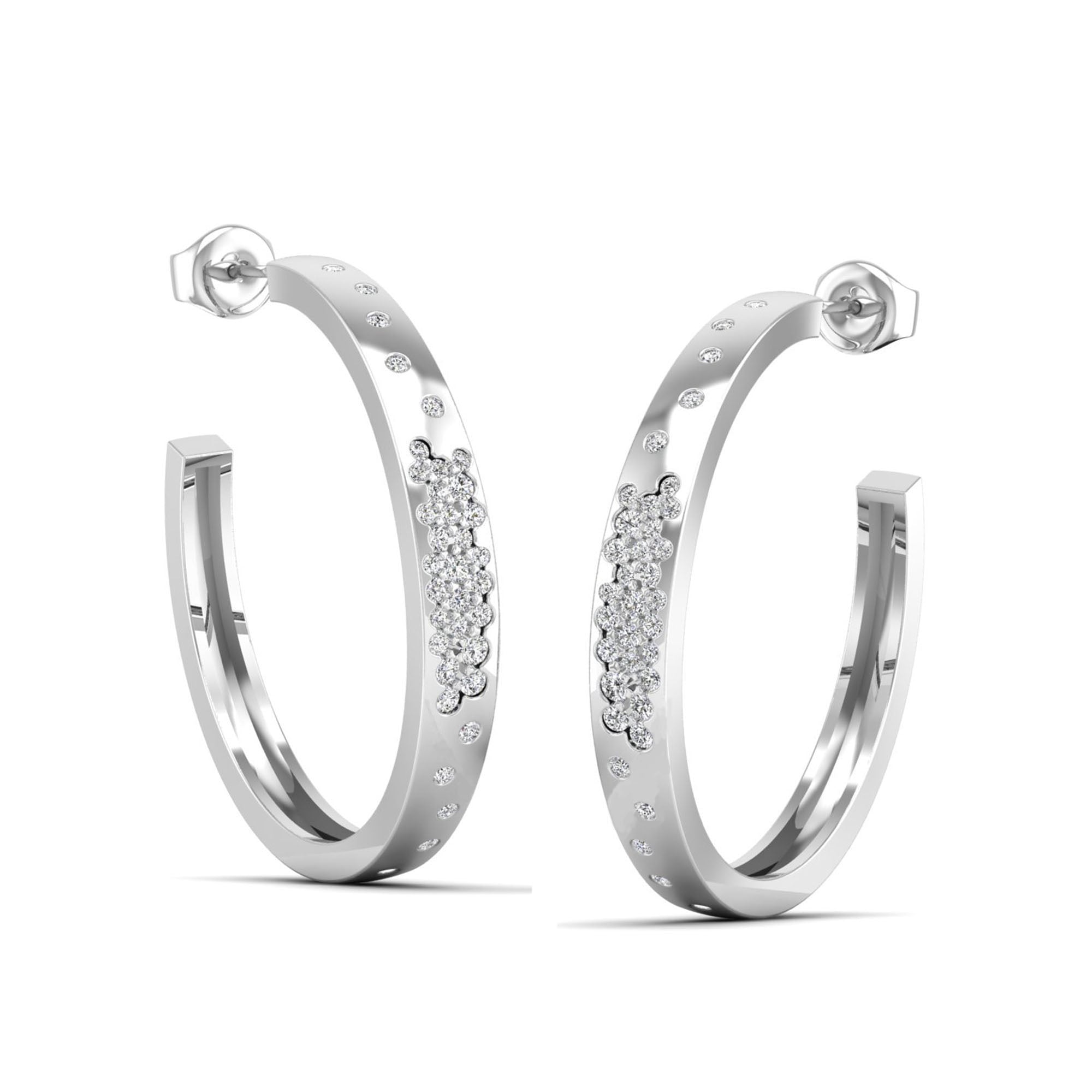 Confetti Half Diamond Hoop Earrings