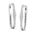 Multi Size Long Oval Hoop Diamond Earrings