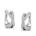Pavé Round Diamond Criss Cross Hoop Earrings