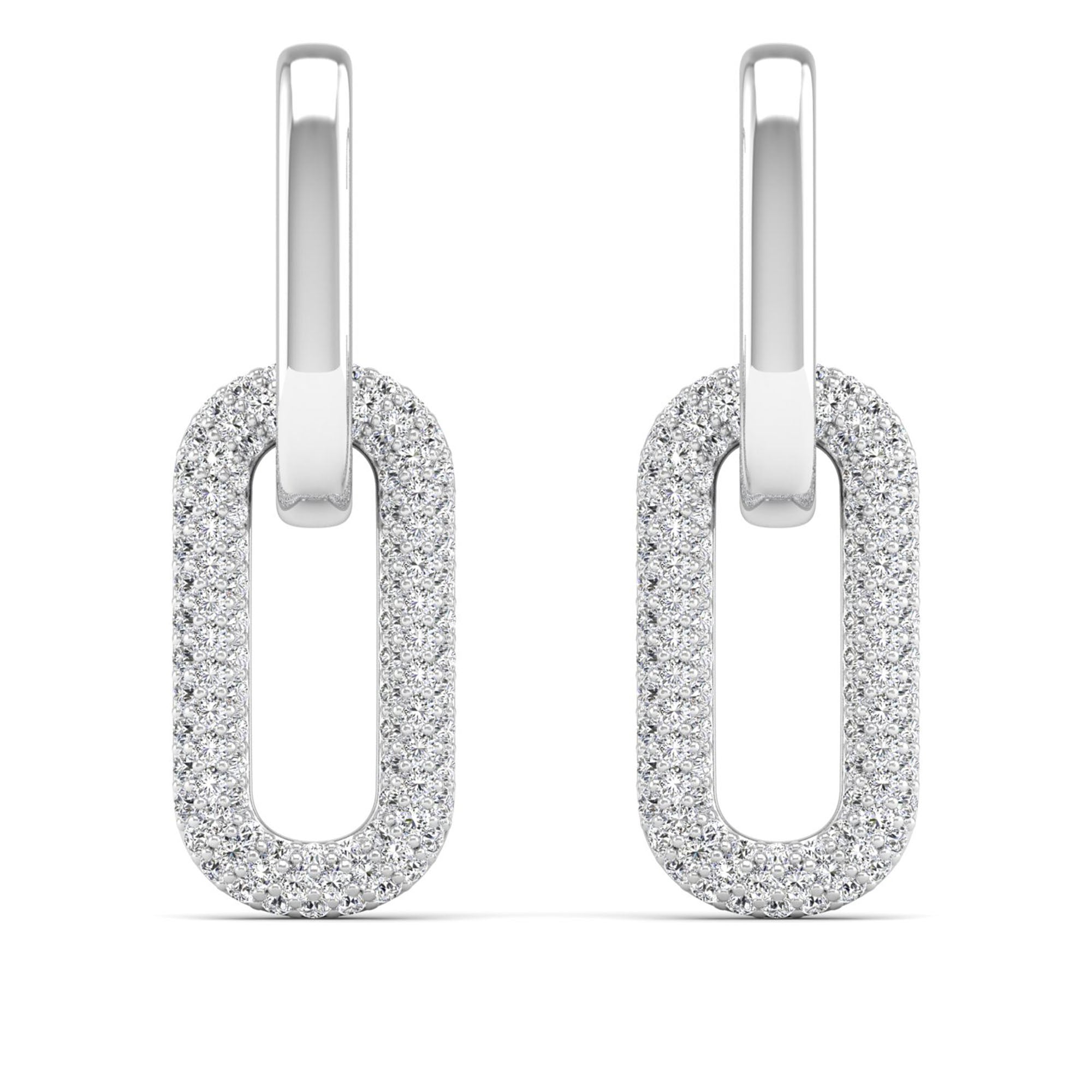 Pavé Paperclip Diamond Earrings