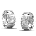 Ribbed Diamond Hoops Huggies