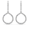Halo Teardrop Round and Baguette Diamond Dangle Earrings