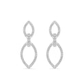 Halo Marquise Diamond Frame Drop Earrings