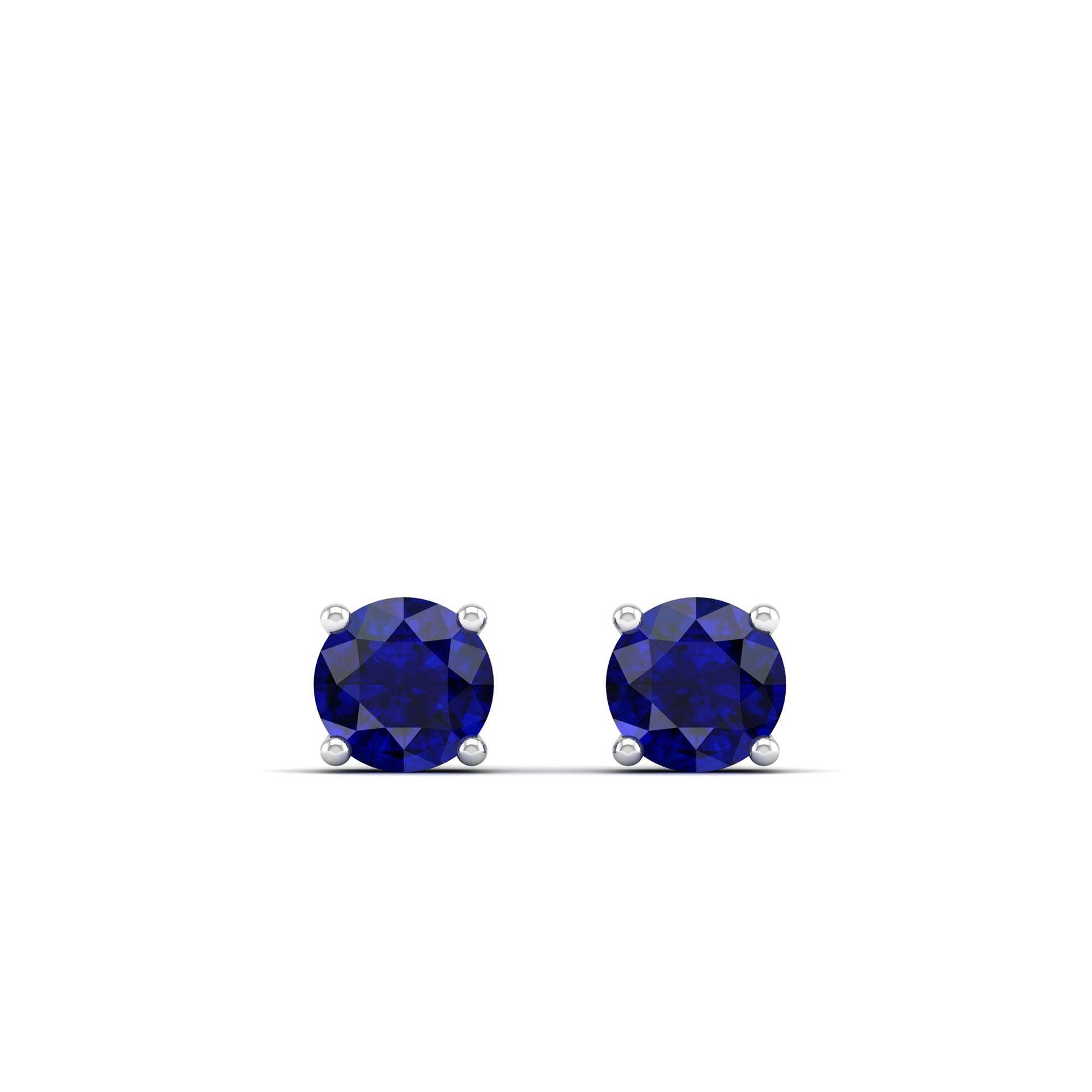 Classic Round Sapphire Prong Stud Earrings