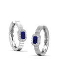 Emerald Sapphire and Inside-Out Diamond Hoops