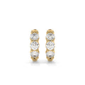 3-Stone Round Lab Diamond Hoop Earrings