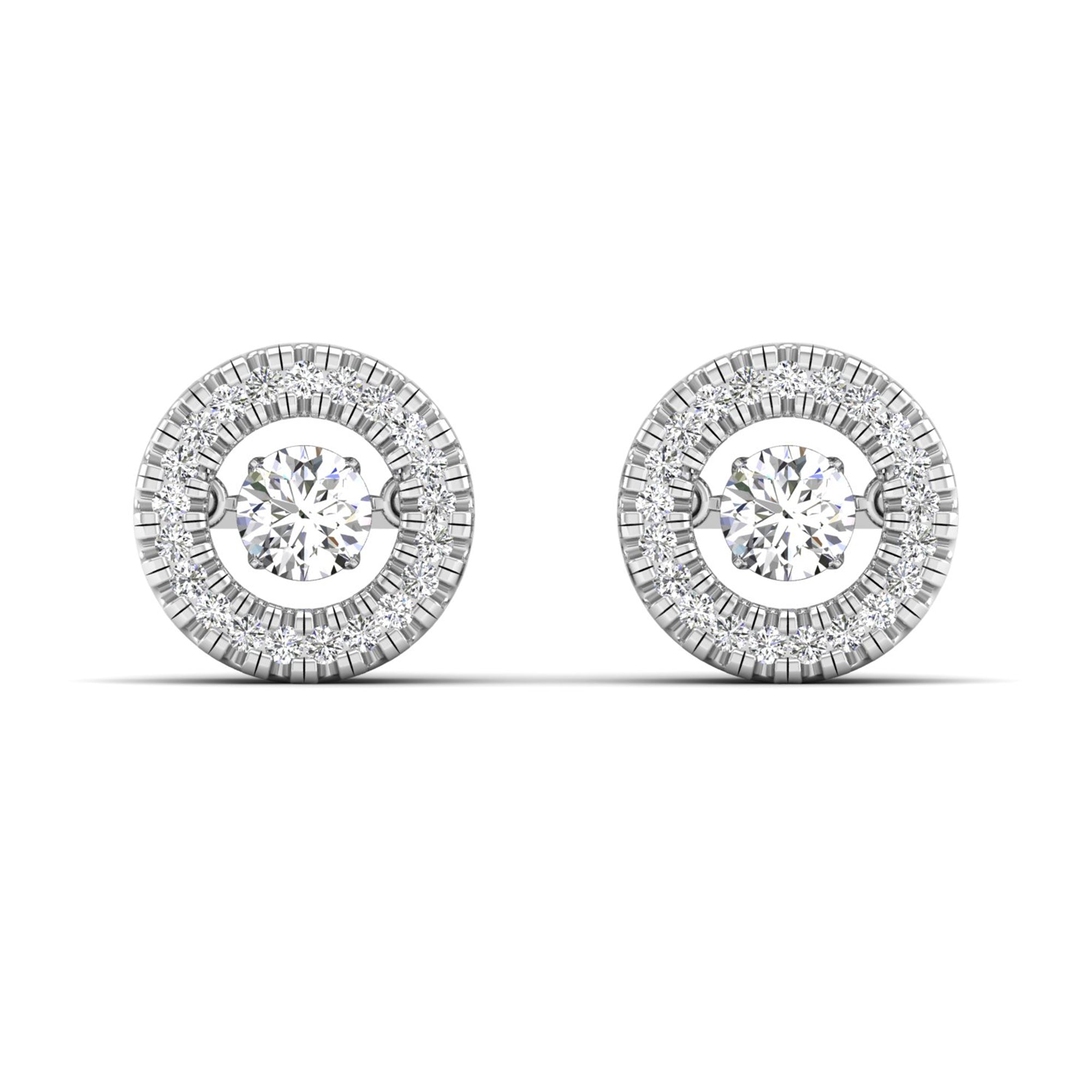 Halo Dancing Diamond Stud Earrings