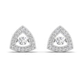 Triangle Halo Dancing Diamond Stud Earrings