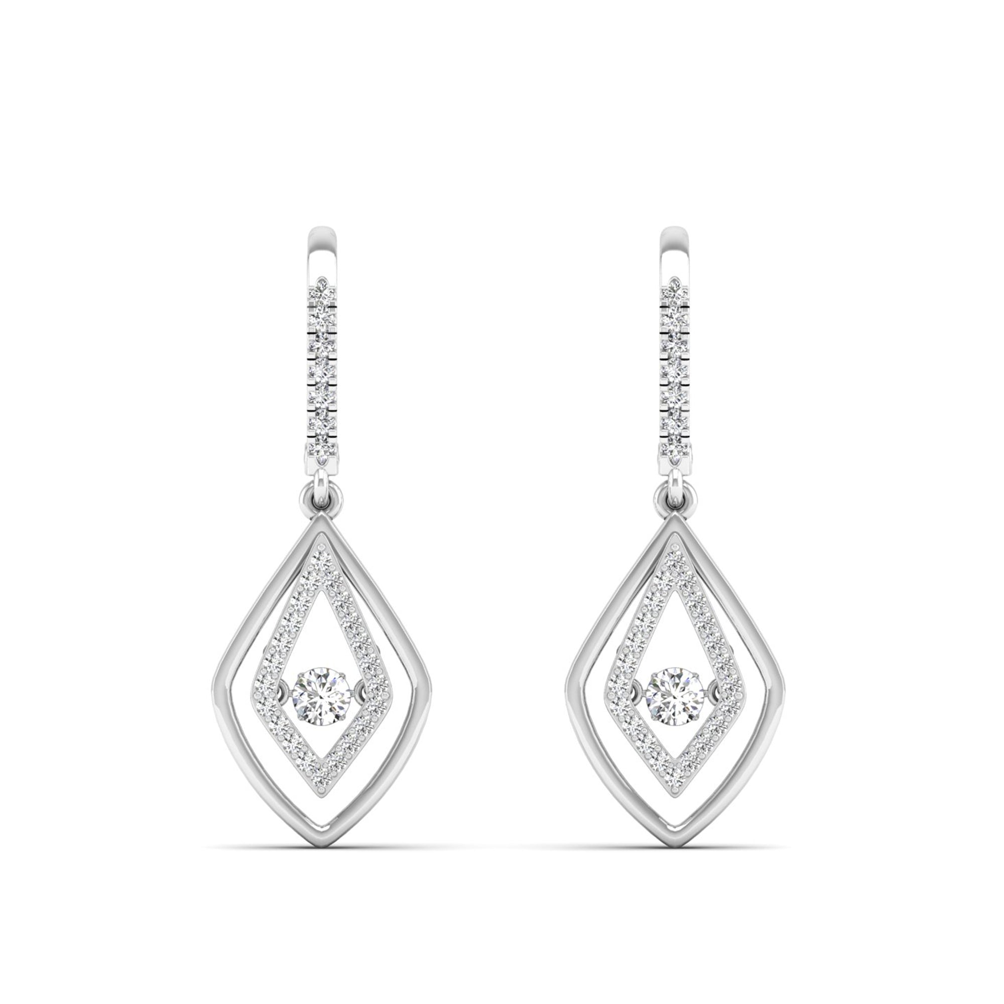 Double Drop Dancing Diamond Dangle Earrings