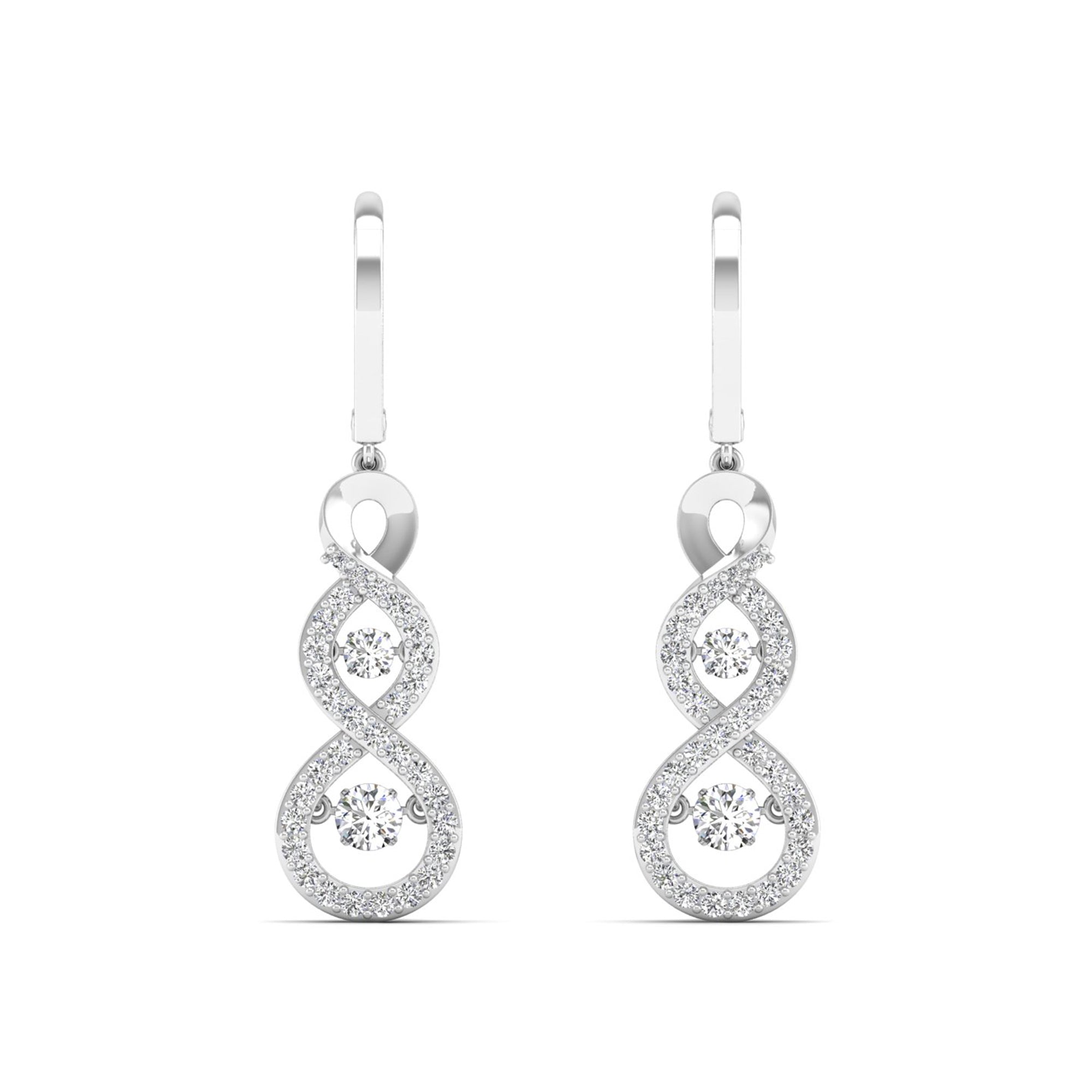 Twinkling Double Infinity Dangle Dancing Earrings