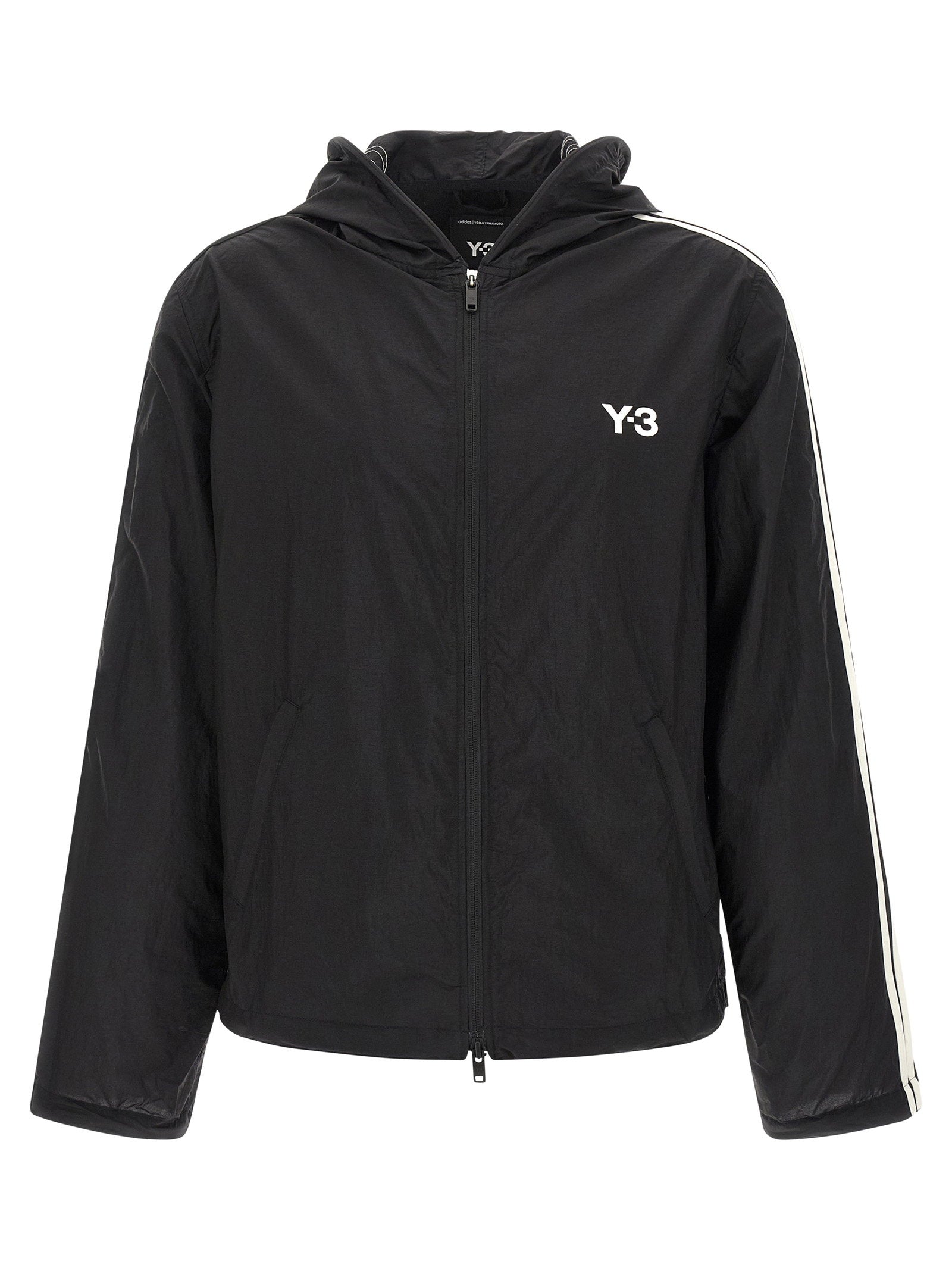 Y-3 Tech Fabric Logo Hoodie — Black