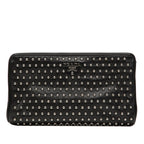 Studded Leather Clasp Clutch