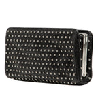 Studded Leather Clasp Clutch