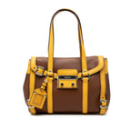 Bicolor Vitello Daino Pushlock Flap Bag