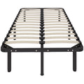 3ft Single Metal Platform Bed Frame with Underbed Storage & Wooden Slats, Black